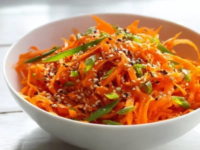 Asian Raw Carrot Salad with vibrant colors and fresh ingredients.