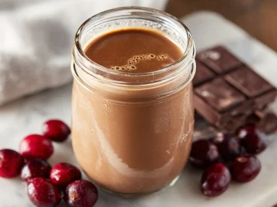 Bottle of Black Forest Coffee Creamer with chocolate and cherry flavors for coffee lovers