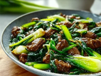 Bok Choy Beef Stir-Fry with vibrant vegetables and tender beef in a stir-fry dish