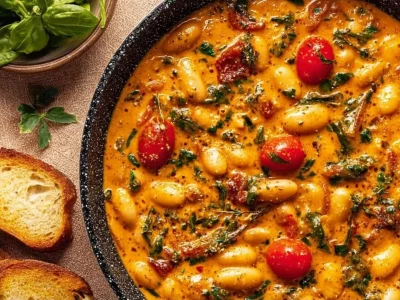 Delicious Butter Beans Tuscan Marry Me recipe served in a rustic bowl