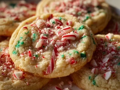 Festive Candy Cane Cookies decorated with red and white stripes