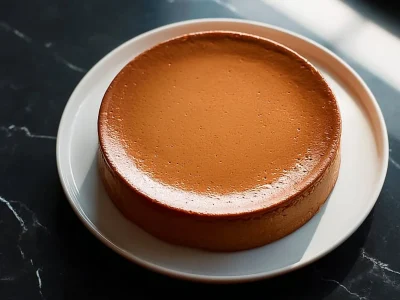 Deliciously rich Coffee Cheesecake topped with coffee beans and chocolate drizzle