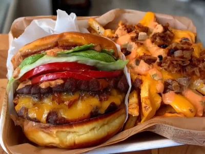 Copycat In-N-Out Burgers and Fries – The Ultimate Guide Copycat In-N-Out Burgers and Fries with signature sauce and onions