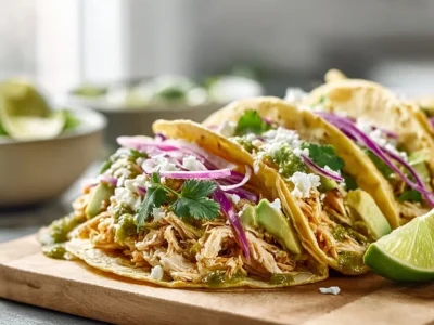Delicious Crockpot Salsa Verde Chicken recipe, perfect for weeknight meals.