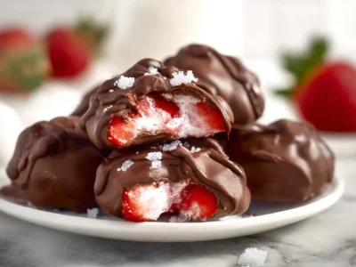 Frozen strawberry yogurt clusters in a bowl, a refreshing and healthy dessert option.