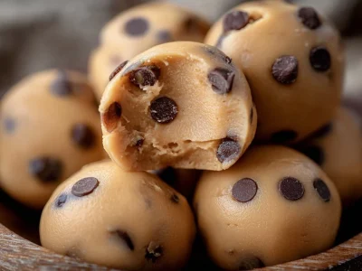 Greek Yogurt and Peanut Butter Frozen Bites ready to serve as a healthy snack