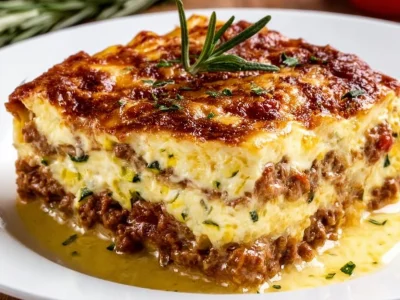 Ground turkey zucchini casserole baked to perfection with fresh ingredients