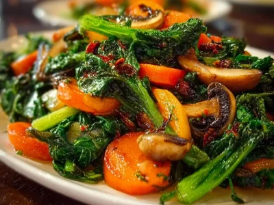 Colorful mix of sautéed vegetables served in a bowl, showcasing healthy eating.