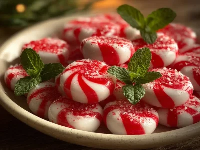 Homemade Soft Christmas Peppermints with a festive touch