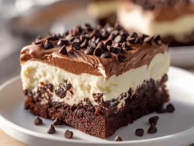 Delicious Keto Earthquake Cake topped with cream cheese frosting