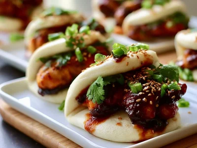 Delicious Korean Chicken Bao, a flavorful and easy-to-make recipe.