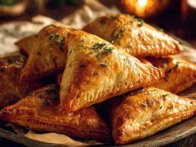 Moroccan Spiced Chicken Pastry Rolls served on a plate