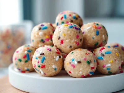 No Bake Cake Batter Protein Balls packed with protein and delicious flavor