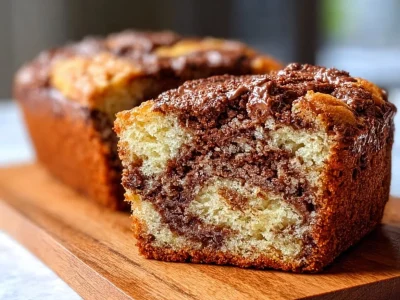 Nutella Swirl Banana Bread fresh out of the oven, sliced and ready to enjoy