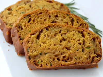 Pumpkin Zucchini Bread moist slices with golden crust