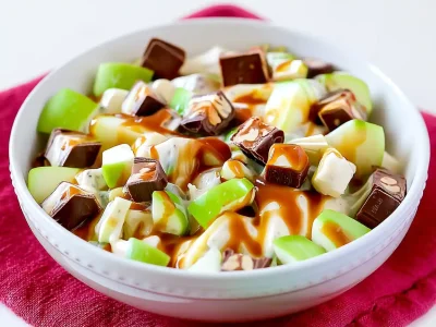 Snickers Salad Recipe – Apples, Candy & Creamy Caramel Dessert snickers-salad-recipe