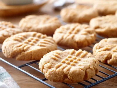 Delicious sugar free peanut butter cookies made with healthy ingredients