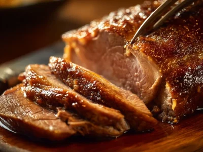 Delicious Thanksgiving beef roast served on a festive table