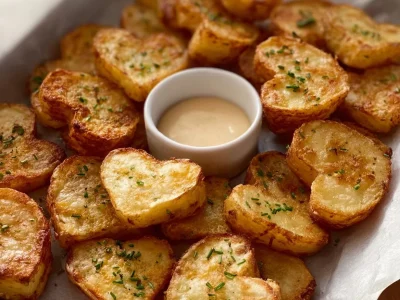 Air fryer heart-shaped potatoes for Valentine's Day celebration