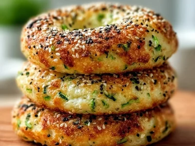 Delicious Zucchini Bagels ready to be served with toppings